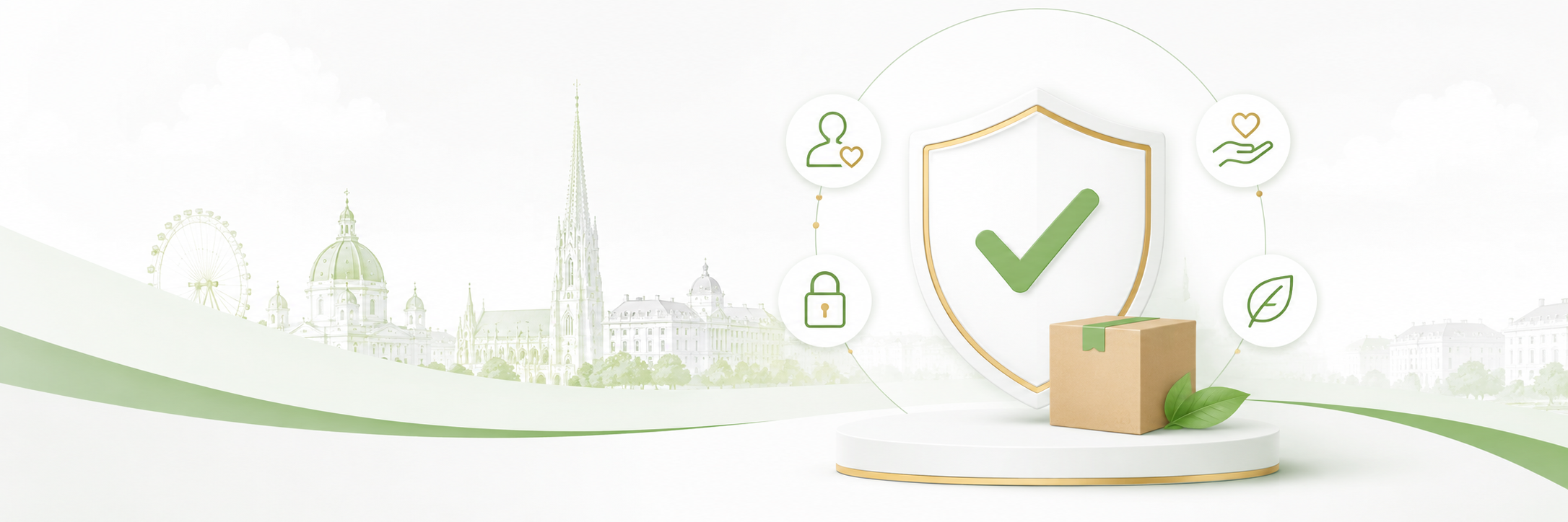 Vertrauenskarte für einen in Österreich tätigen Zustelldienst.